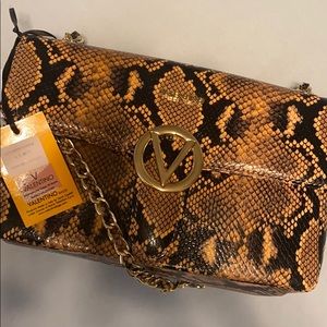 Poisson Python Embossed Leather Shoulder Bag